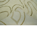Beige and Olive Snake Design Handloom 5.x8.6 wool and art Silk Area Rug