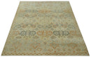 Beige and Rust 8x10 Textured Low Pile Hand Knotted Traditional Wool Area Rug