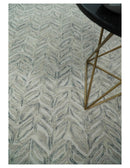 Custom Made Modern Contemporary Beige And Gray Hand Tufted Wool Rug