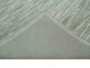 Beige and Teal 8x10 Modern stripes Design Hand Tufted wool area rug