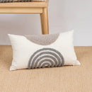 Beige and white geometric embroidery tassel cushion cover living room