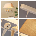 Beige bird cloth chandelier dining room rectangular pendant light