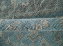 Beige, Blue and Gray Antique Finish Distressed Hand Knotted Heriz Serapi Traditional Multi Size wool Area Rug
