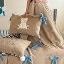 DecorBites™ Bow-knot Embroidered Velvet Duvet Bedding Set cozy winter bedding with pillowcase