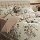 Beige & blush butterfly blooming flowers bedding set bedroom cotton