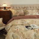 Beige & blush butterfly blooming flowers bedding set bedroom cotton