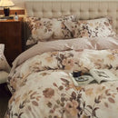 Beige & blush butterfly blooming flowers bedding set bedroom cotton
