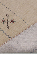 Beige Border Design Hand Loomed Wool Area Rug
