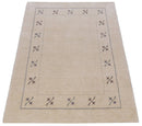 Beige Border Design Hand Loomed Wool Area Rug