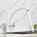 Beige brass kitchen faucet with 360 swivel spout single handle mixer