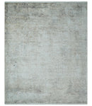 3x5 Beige, Brown and Silver Antique Finish Silk Area Rug