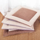 Beige & brown non-slip linen seat cushion dining room chair pad