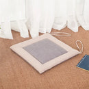 Beige & brown non-slip linen seat cushion dining room chair pad
