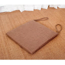 Beige & brown non-slip linen seat cushion dining room chair pad