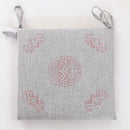 Beige & brown non-slip linen seat cushion dining room chair pad