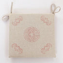 Beige & brown non-slip linen seat cushion dining room chair pad
