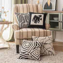 Beige & brown striped geometric line art cushion cover living room