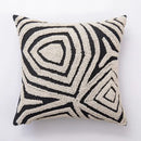 Beige & brown striped geometric line art cushion cover living room