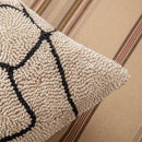 Beige & brown striped geometric line art cushion cover living room