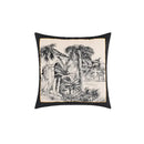 Beige cartoon print velvet cushion cover living room jungle decor