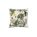 Beige cartoon print velvet cushion cover living room jungle decor
