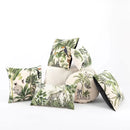 Beige cartoon print velvet cushion cover living room jungle decor