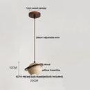 Beige cave stone led pendant light with wood ring for living room