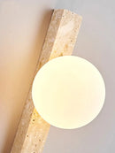 Beige cave stone wall lamp – living room dual glass sconce