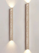 Beige cave stone wall lamp – living room dual glass sconce