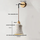 DecorBites™ Cement Shade Wood LED Wall Sconce Light Fixture for Home Decor
