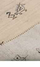 Beige Center Medallion Design Hand Loomed Wool Area Rug