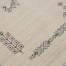 Beige Center Medallion Design Hand Loomed Wool Area Rug