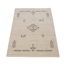 Beige Center Medallion Design Hand Loomed Wool Area Rug