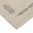 Beige Center Medallion Design Hand Loomed Wool Area Rug
