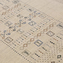 Beige Center Pattern Design Hand Loomed Wool Area Rug