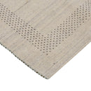 Beige Center Pattern Design Hand Loomed Wool Area Rug