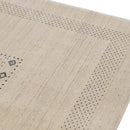 Beige Center Pattern Design Hand Loomed Wool Area Rug