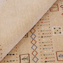 Beige Center Pattern Hand Loomed Wool Area Rug