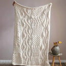 DecorBites™ Beige Chunky Knit Tassel Blanket - Soft Plaid Weighted Throw for Home Decor and Sofa - Industrial Style Tapestry
