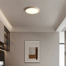 Beige concrete brass led flush mount light living room ceiling lamp