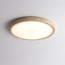 Beige concrete brass led flush mount light living room ceiling lamp