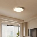 Beige concrete brass led flush mount light living room ceiling lamp