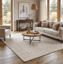 Beige Contemporary Gabbeh Border Design Hand Loomed Wool Rug