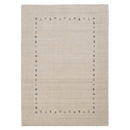 Beige Contemporary Gabbeh Border Design Hand Loomed Wool Rug
