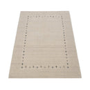 Beige Contemporary Gabbeh Border Design Hand Loomed Wool Rug