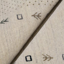 Beige Contemporary Gabbeh Border Design Hand Loomed Wool Rug