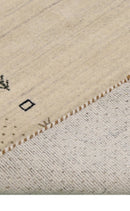 Beige Contemporary Gabbeh Border Design Hand Loomed Wool Rug