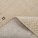 Beige Contemporary Gabbeh Border Design Hand Loomed Wool Rug