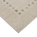 Beige Contemporary Gabbeh Border Design Hand Loomed Wool Rug