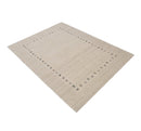 Beige Contemporary Gabbeh Border Design Hand Loomed Wool Rug